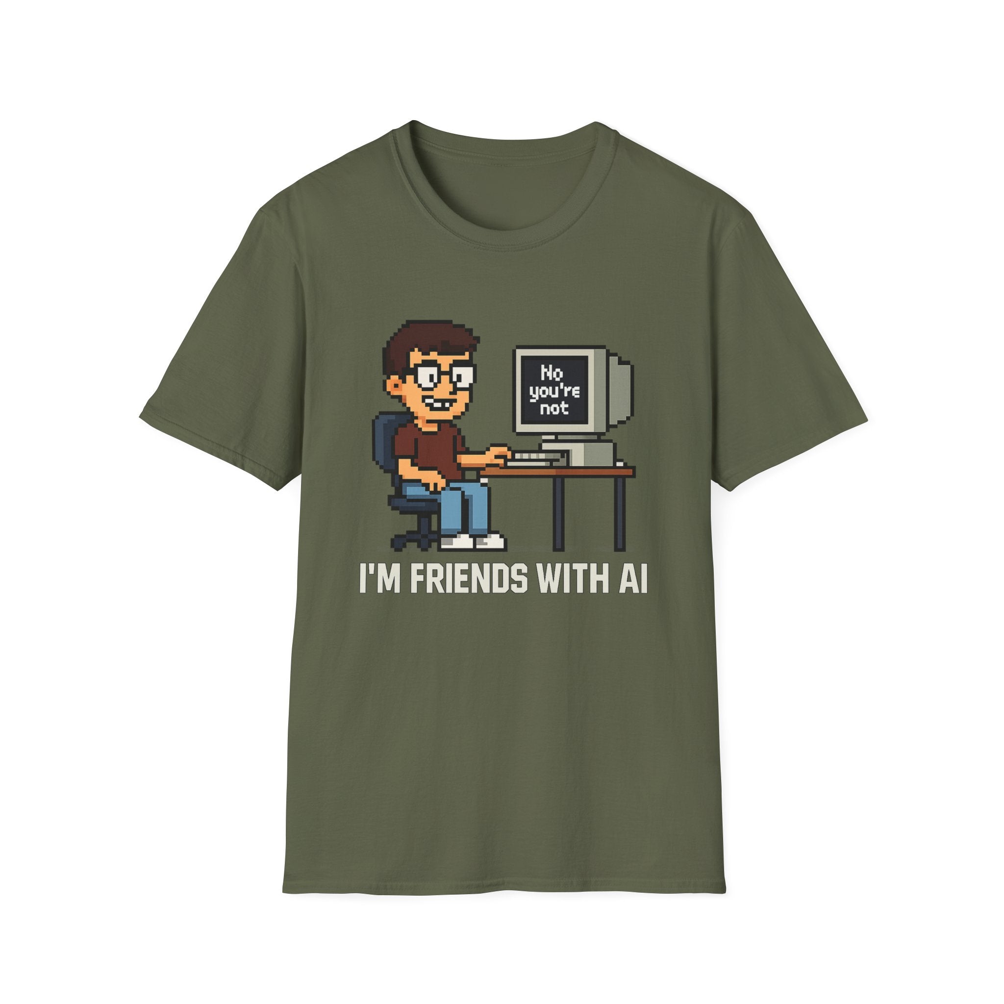 I'm Friends With AI – Retro Pixel Art Tee