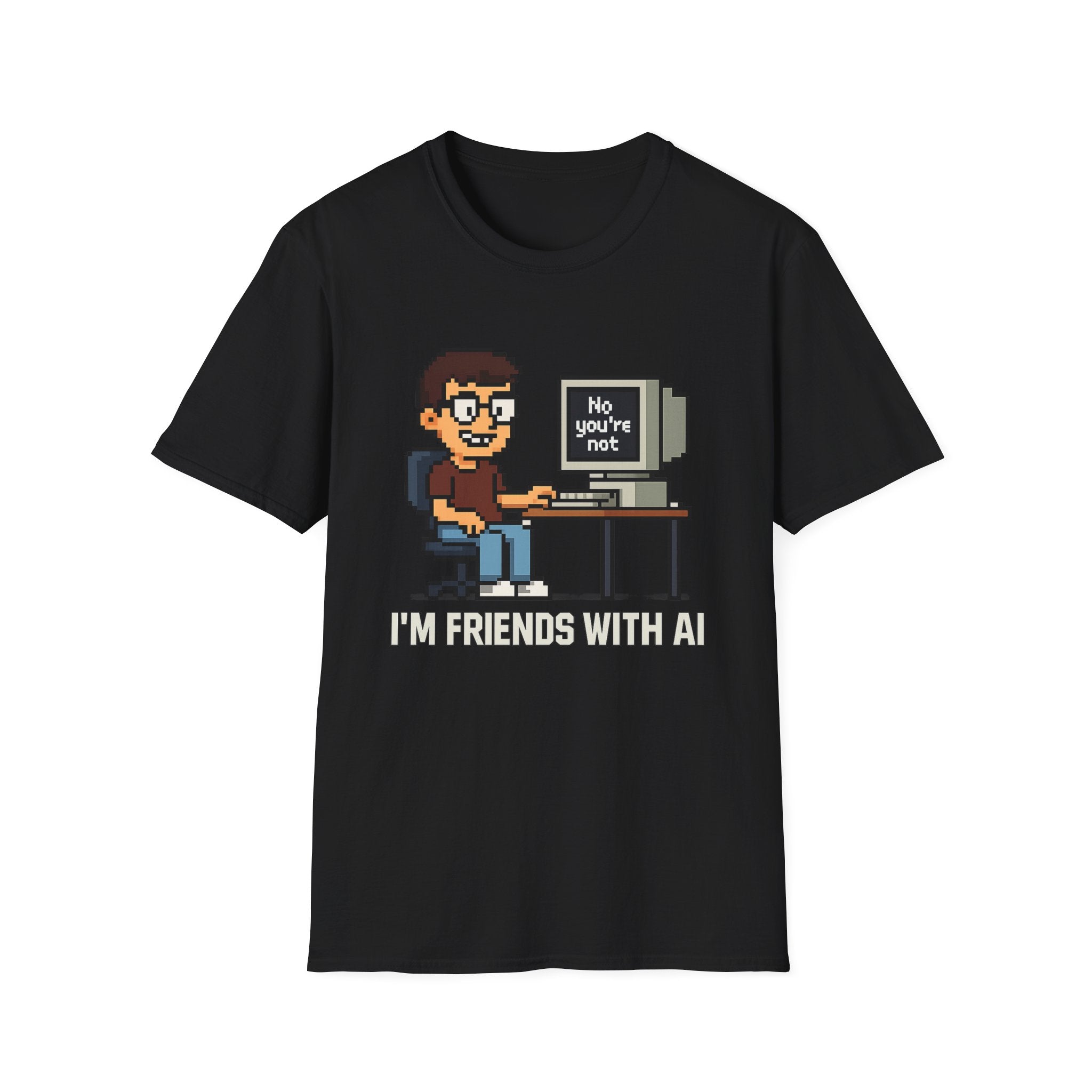 I'm Friends With AI – Retro Pixel Art Tee