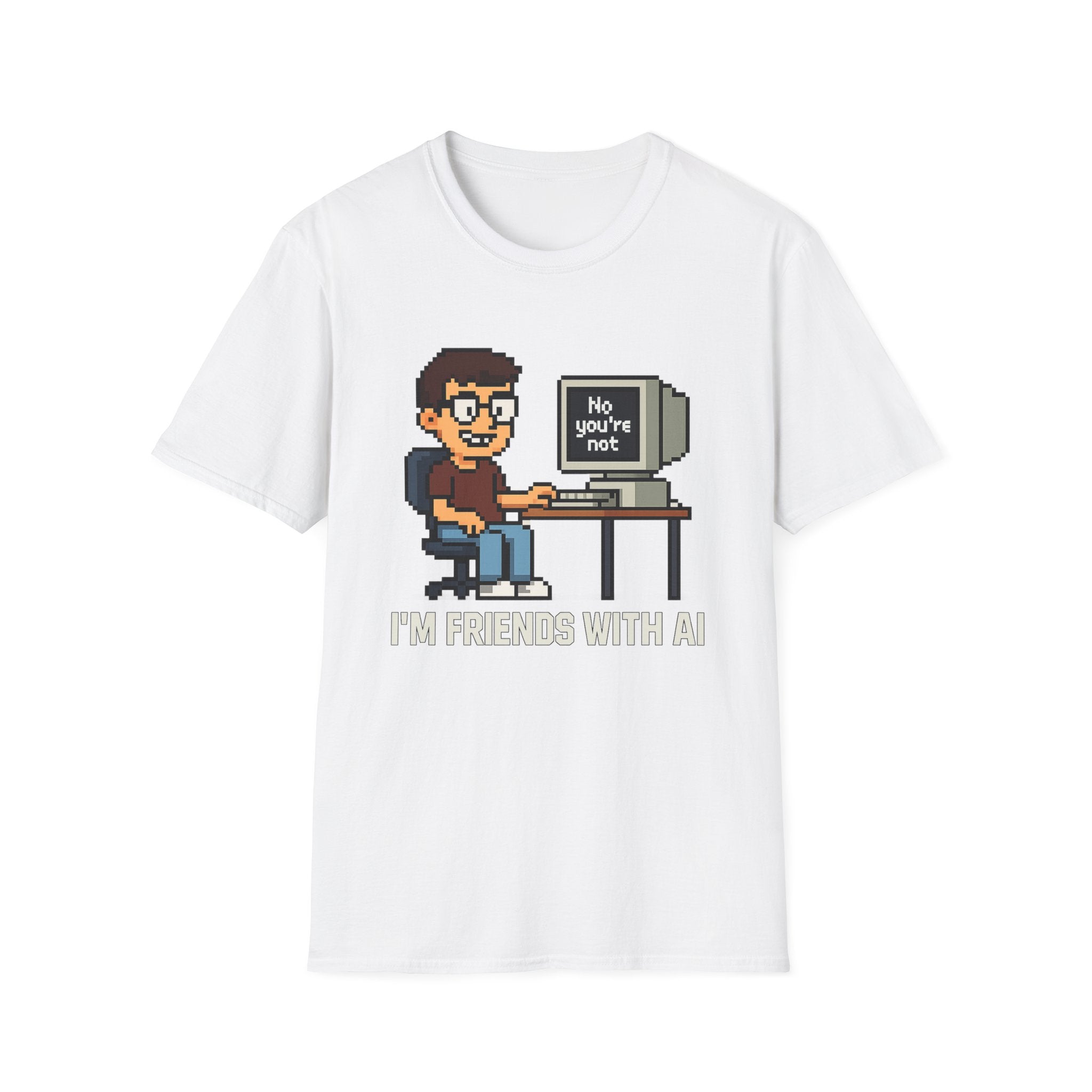 I'm Friends With AI – Retro Pixel Art Tee